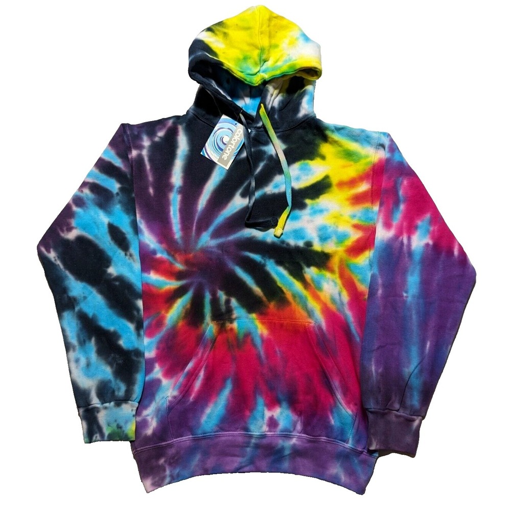 COLORTONE FLASHBACK TIE DYE Men Small Cotton Blend‎ Pullover Hoodie NEW b